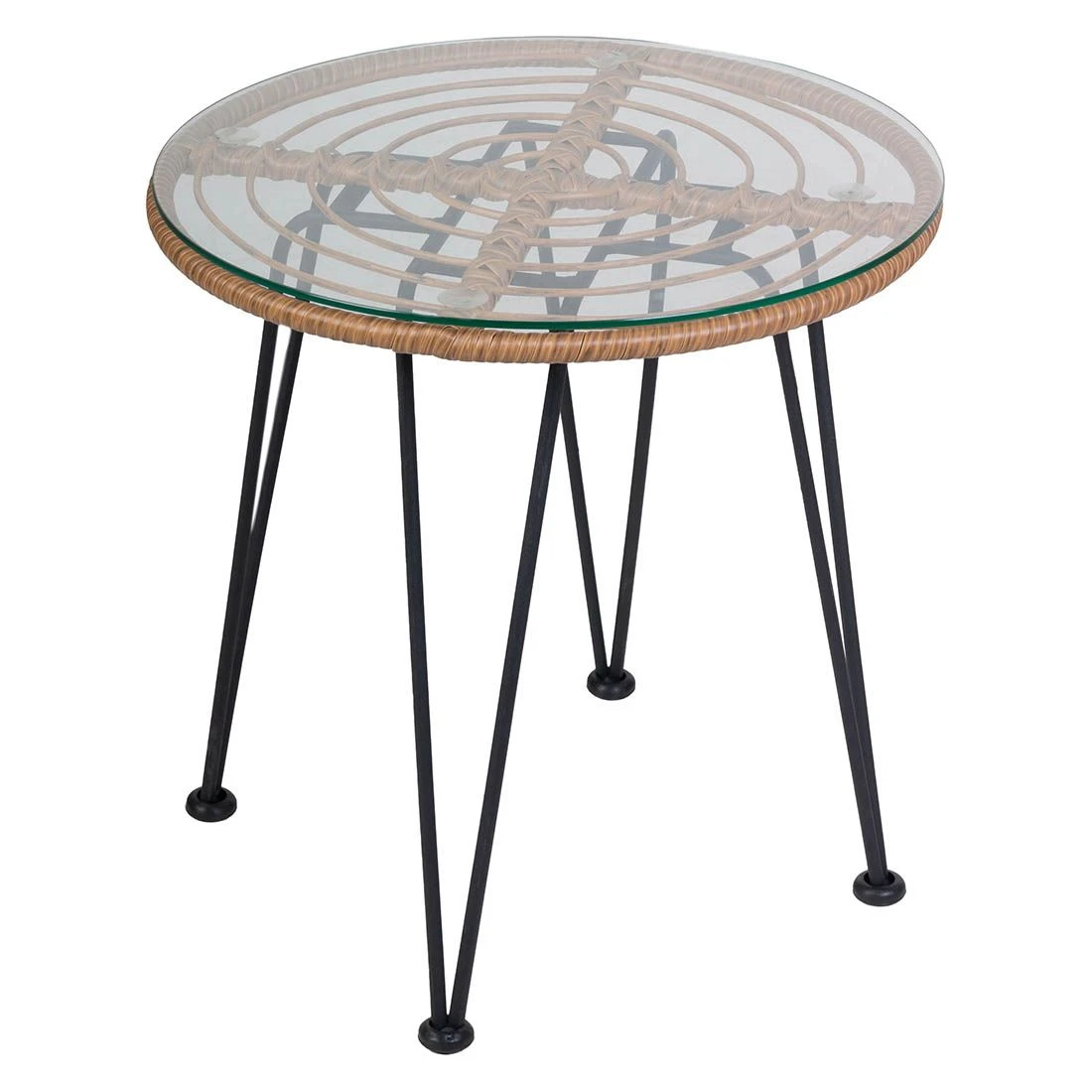 OUTLIV. Gartenmöbel-Set 3-teilig Stahl/Geflecht Natur