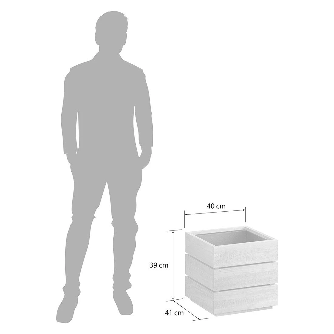 OUTLIV. Flora Pflanzgefäß 40x41x39cm Wildeiche