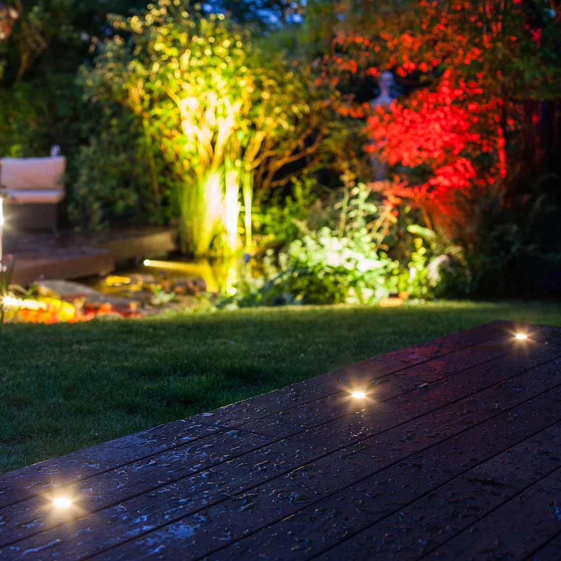 OUTLIV. Smart Light Starter-Set "Wifi 5RGB Bodeneinbauspots" Silber/Schwarz