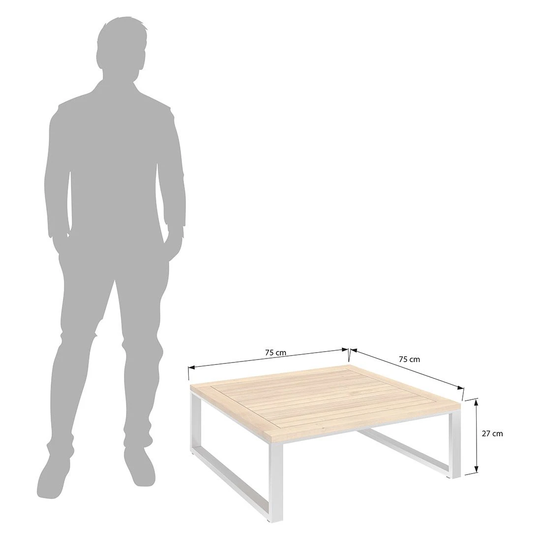 OUTLIV. Capri Loungetisch 75x75cm Teak Natur