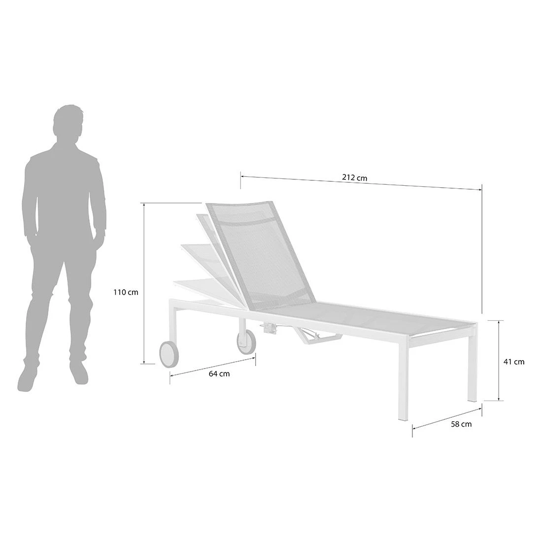 OUTLIV. Oviedo Rollliege Edelstahl/Textilene Silber-Schwarz