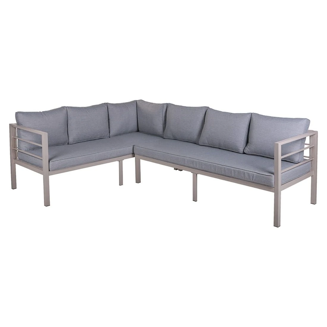 OUTLIV. Dininglounge 4-tlg. Stahl/Olefin Taupe/Grau