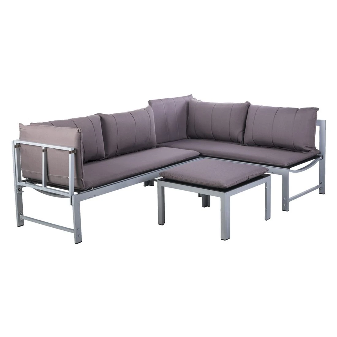 OUTLIV. Ecklounge Aluminium inkl. Kissen Silber/Grau
