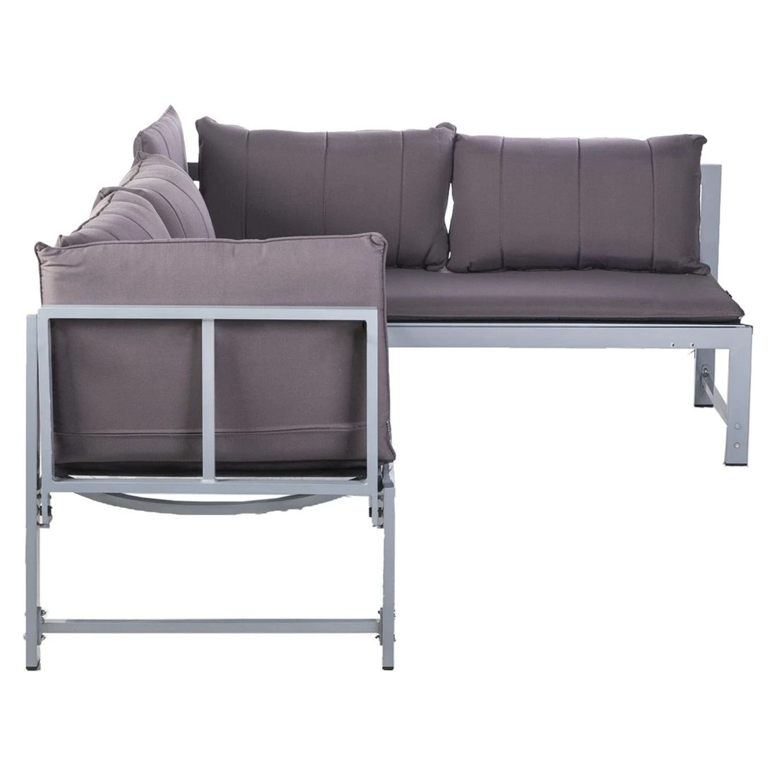 OUTLIV. Ecklounge Aluminium inkl. Kissen Silber/Grau