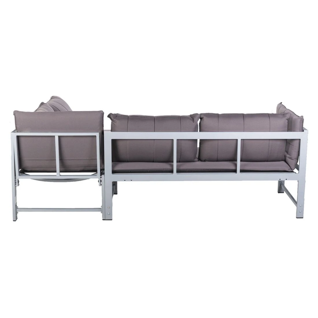 OUTLIV. Ecklounge Aluminium inkl. Kissen Silber/Grau