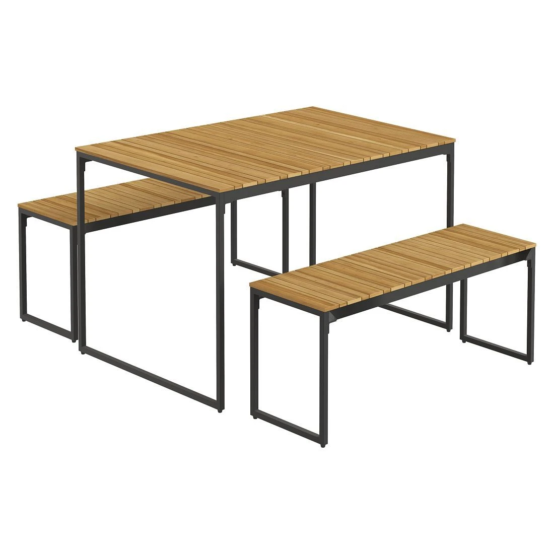 OUTLIV. Floris Gartenmöbel-Set 3-tlg. mit Tisch 115x78cm Schwarz