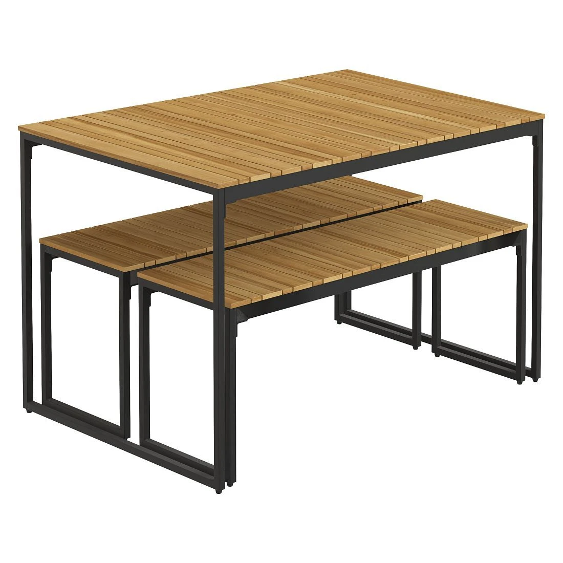 OUTLIV. Floris Gartenmöbel-Set 3-tlg. mit Tisch 115x78cm Schwarz