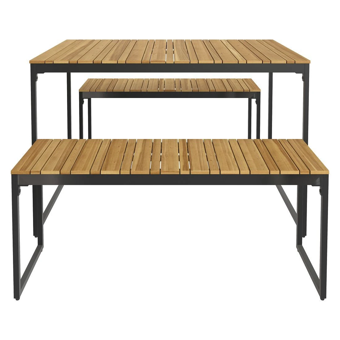 OUTLIV. Floris Gartenmöbel-Set 3-tlg. mit Tisch 115x78cm Schwarz