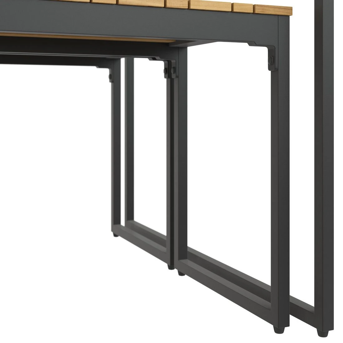 OUTLIV. Floris Gartenmöbel-Set 3-tlg. mit Tisch 115x78cm Schwarz