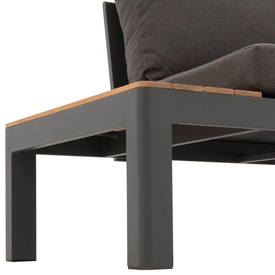 OUTLIV. Freddo Ecklounge 4-teilig Aluminium/Polster/Teak Dunkelgrau