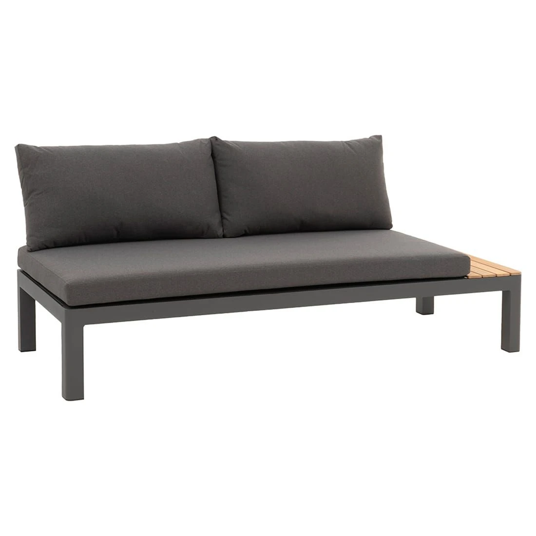 OUTLIV. Freddo Ecklounge 4-teilig Aluminium/Polster/Teak Dunkelgrau
