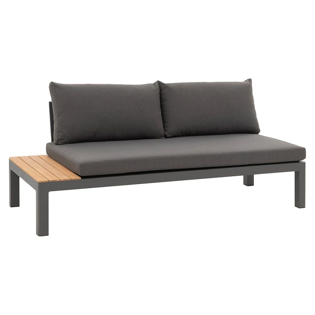 OUTLIV. Freddo Ecklounge 4-teilig Aluminium/Polster/Teak Dunkelgrau