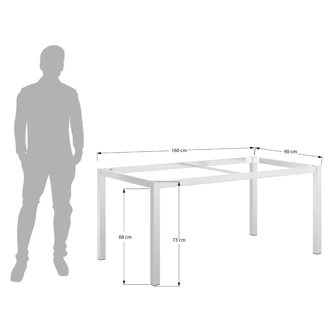 OUTLIV. Gartentisch 160x90cm Aluminium/Dekton Anthrazit/Bromo