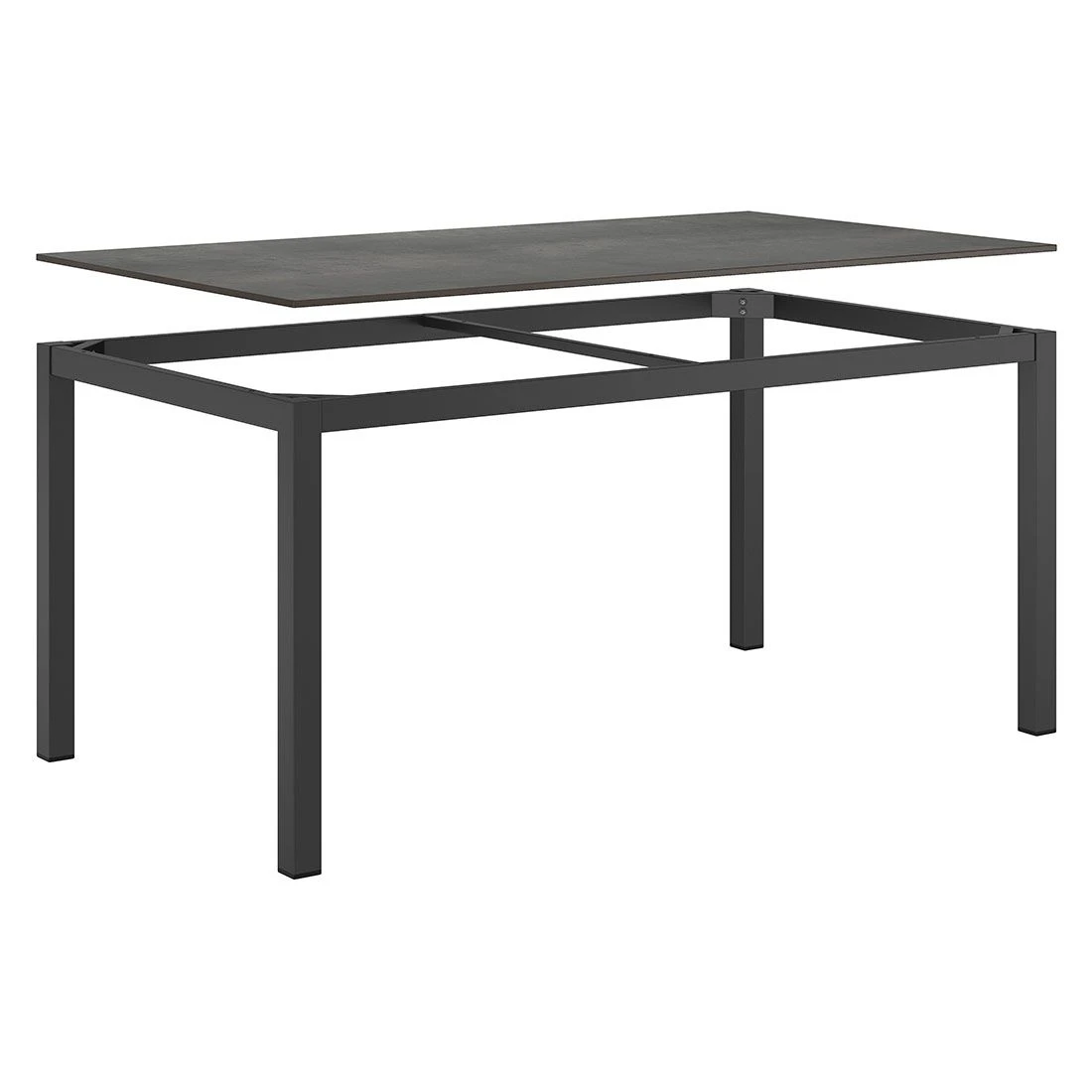 OUTLIV. Gartentisch 160x90cm Aluminium/HPL Anthrazit/Zement Dunkel