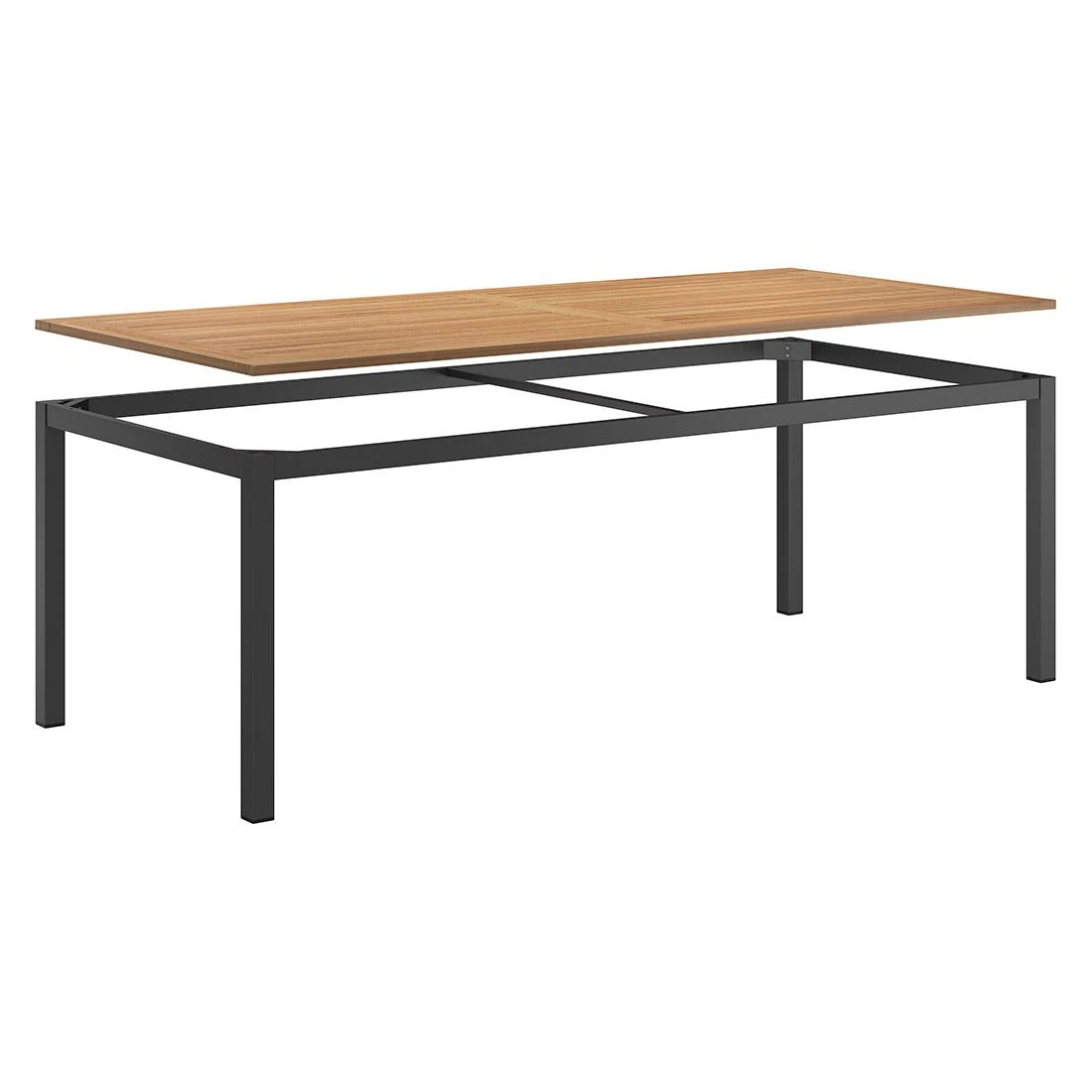 OUTLIV. Gartentisch 220x100 cm Alumininum/Teak Anthrazit/Natur