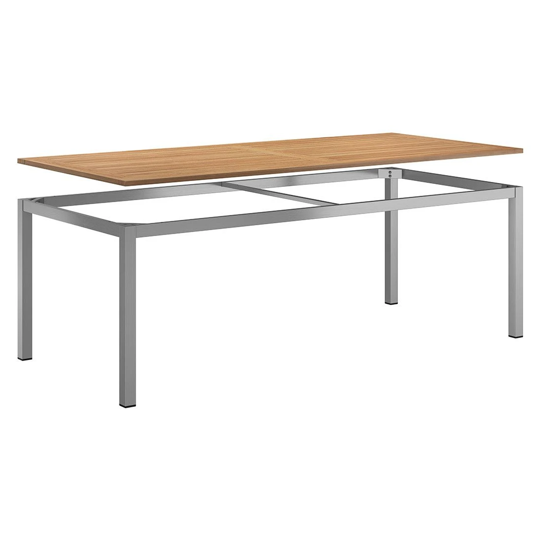 OUTLIV. Gartentisch 220x100 cm Edelstahl/Teak Silber/Natur