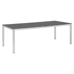 OUTLIV. Gartentisch 220x100cm Edelstahl/Glas-Keramik Silber/Dunkelgrau