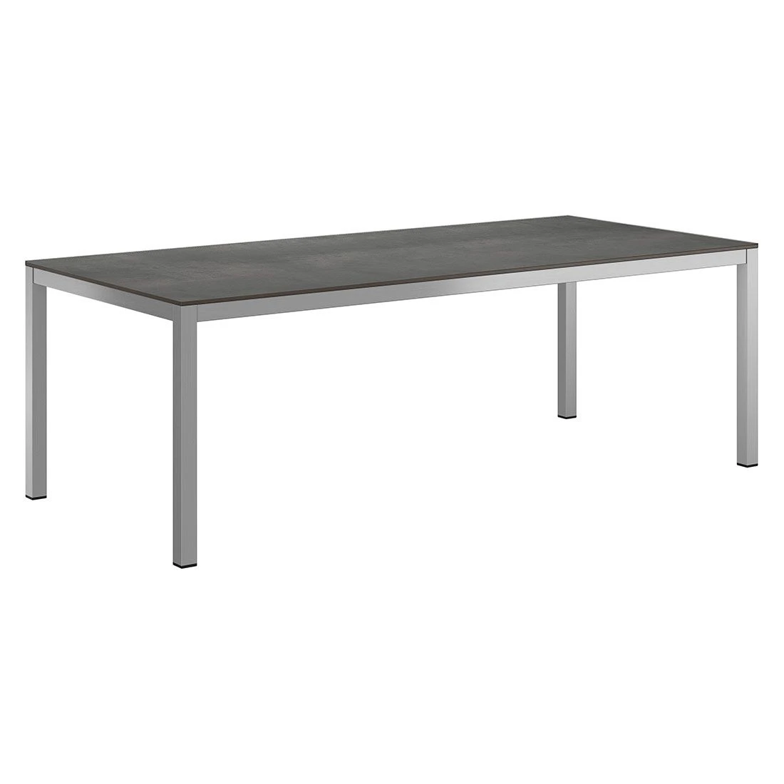 OUTLIV. Gartentisch 220x100cm Edelstahl/HPL Silber/Zement Dunkel