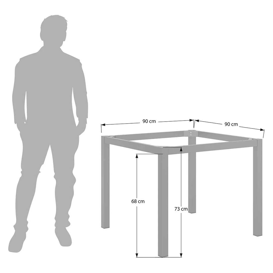 OUTLIV. Gartentisch 90x90 cm Aluminium/Keramik-Glas Anthrazit/Dark Grey