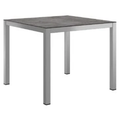 OUTLIV. Gartentisch 90x90cm Edelstahl/Glas-Keramikoptik Edelstahl/Dark Grey