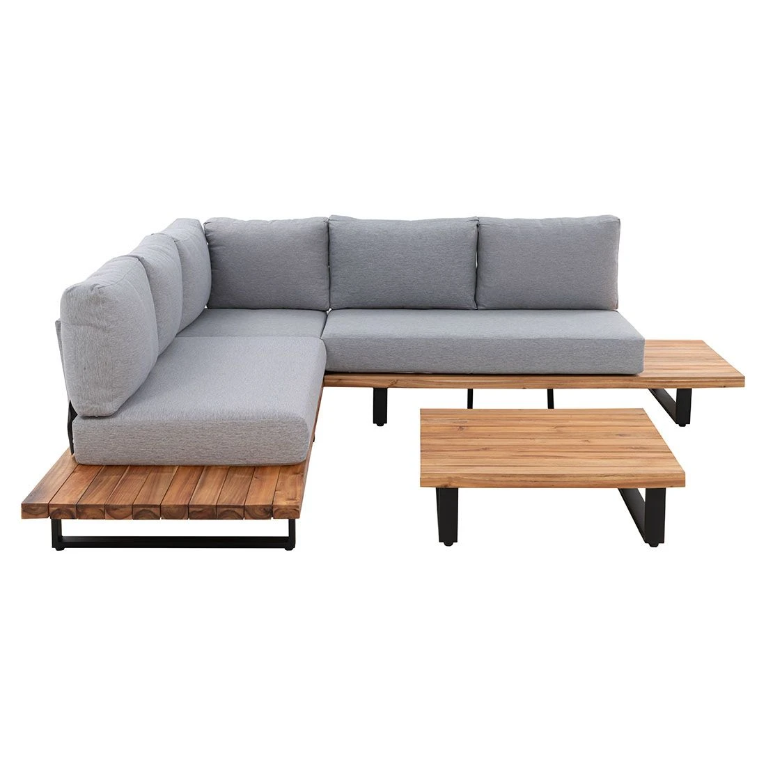 OUTLIV. Haven Ecklounge 3-tlg. Aluminium/Akazie Anthrazit/Natur Anthrazit/Natur