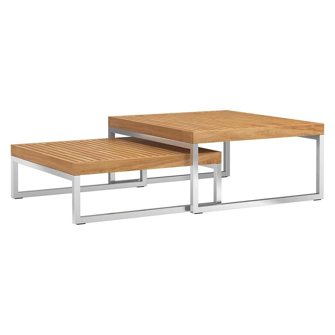 OUTLIV. Hawaii Loungeset 4-tlg. Edelstahl/Teak/Polster Dunkelgrau