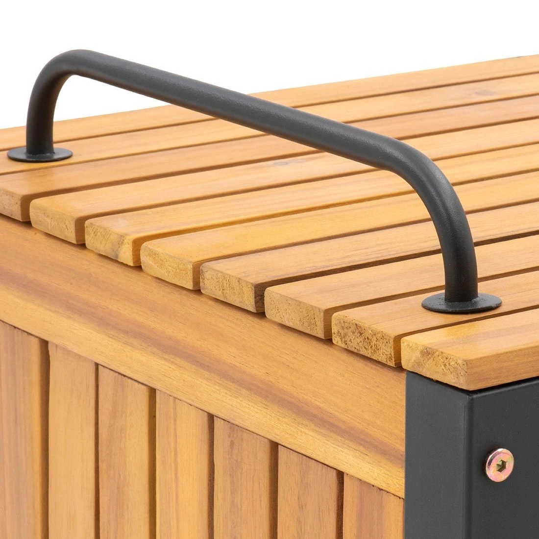 OUTLIV. Bern Gartenbox 60x45cm Stahl/Akazie Schwarz/Natur