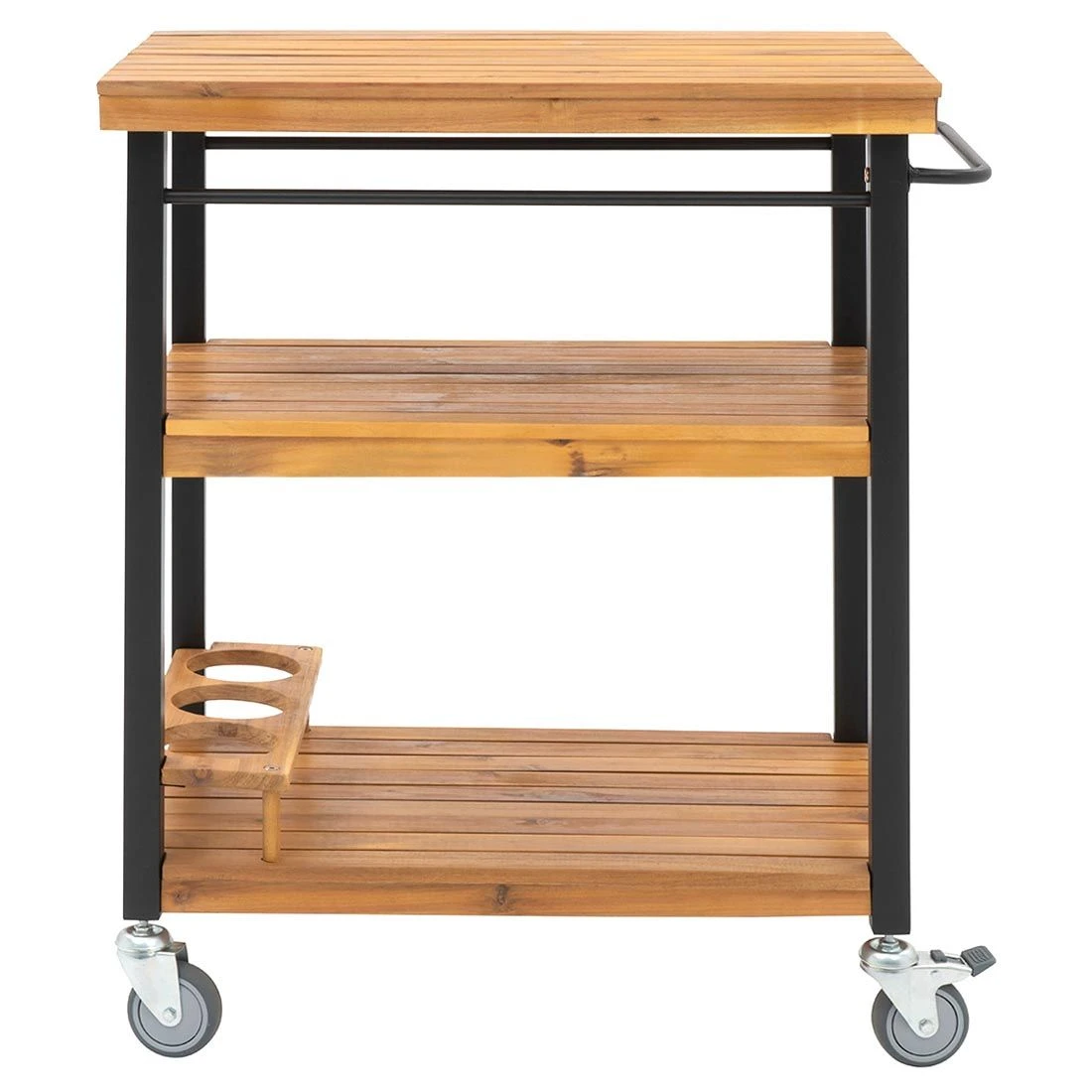 OUTLIV. Bern Servierwagen 66x43x80cm Stahl/Akazie Schwarz/Natur