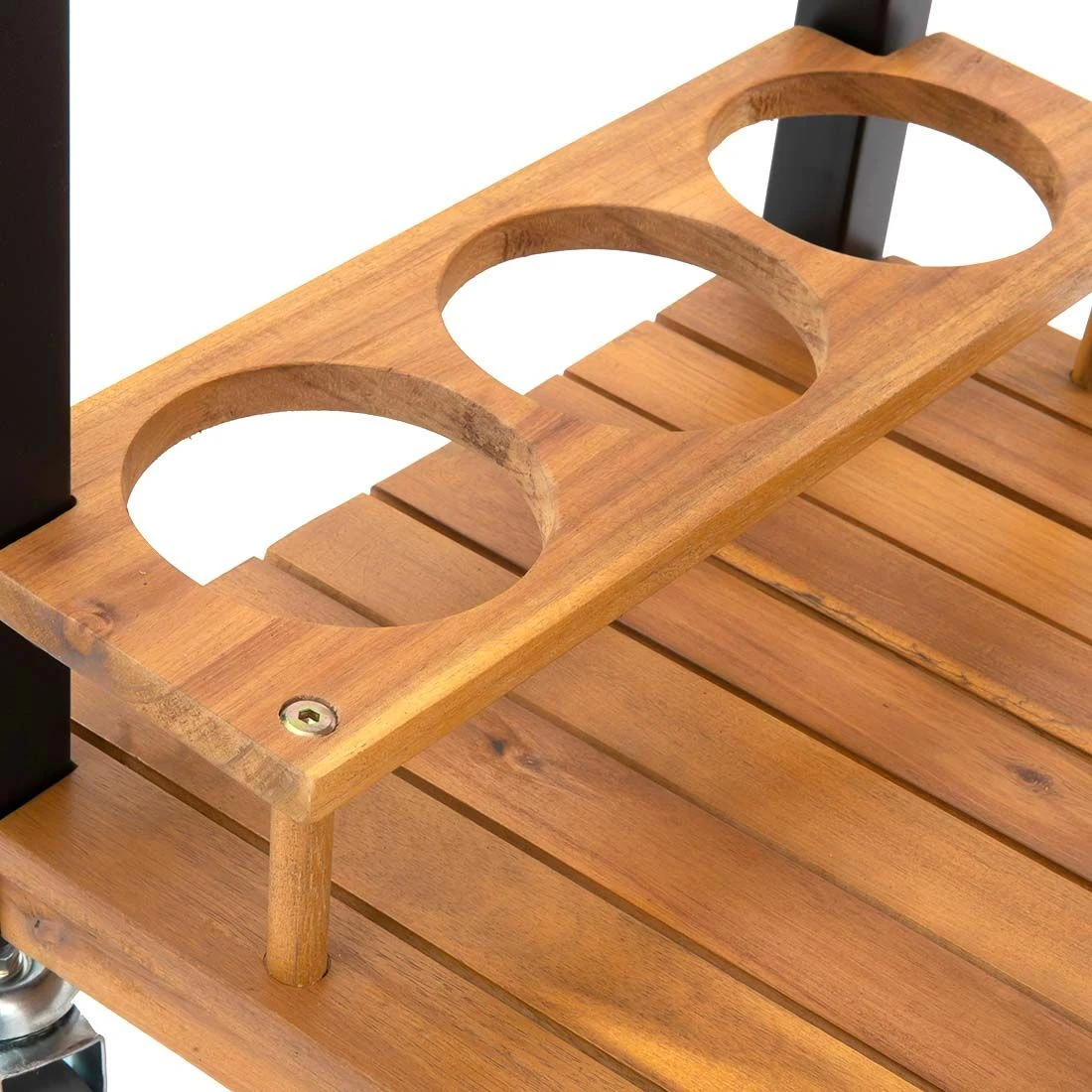 OUTLIV. Bern Servierwagen 66x43x80cm Stahl/Akazie Schwarz/Natur