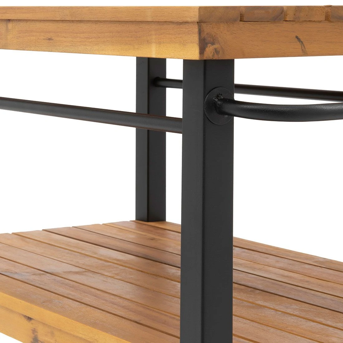 OUTLIV. Bern Servierwagen 66x43x80cm Stahl/Akazie Schwarz/Natur