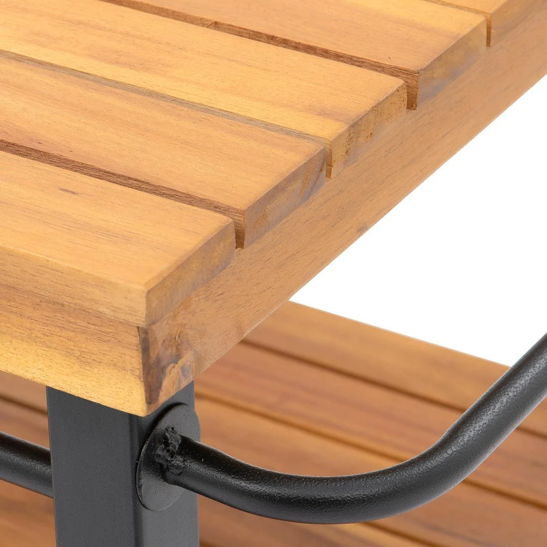 OUTLIV. Bern Servierwagen 66x43x80cm Stahl/Akazie Schwarz/Natur