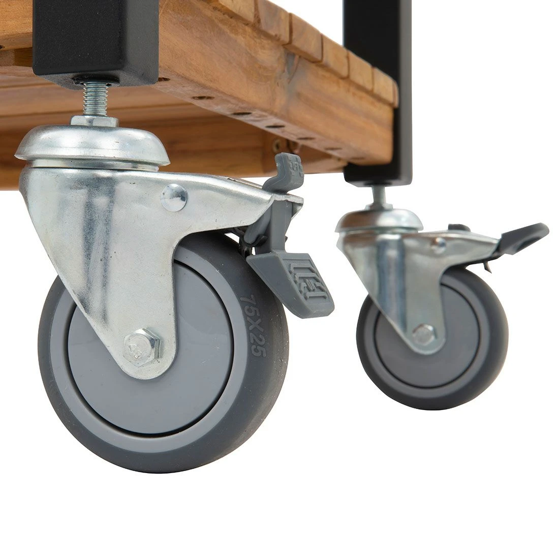 OUTLIV. Bern Servierwagen 66x43x80cm Stahl/Akazie Schwarz/Natur