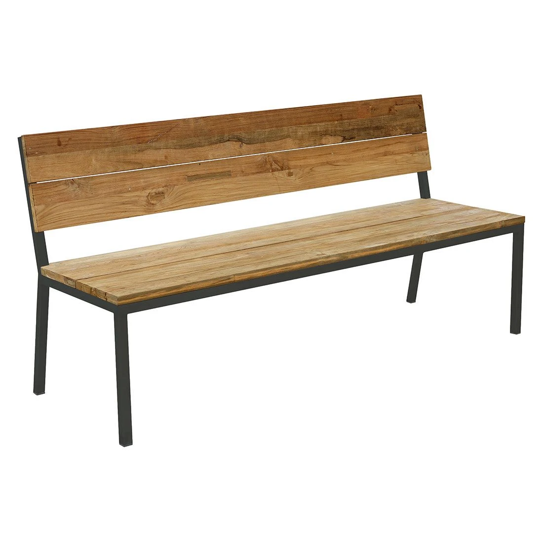 OUTLIV. Kobe Gartenbank 180 cm Edelstahl/Teak Anthrazit/Natur