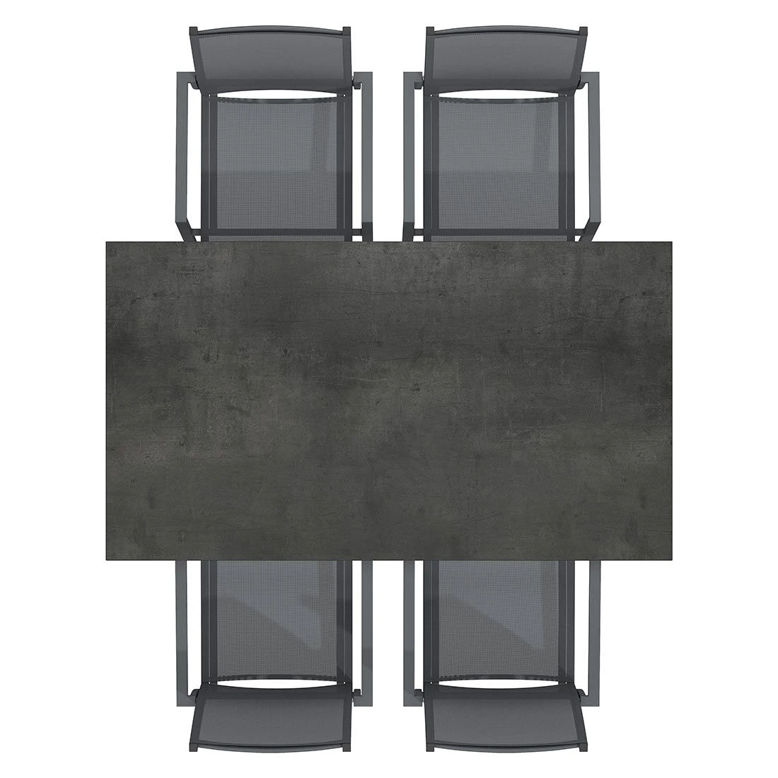 OUTLIV. Kobe Gartenmöbel-Set 5-tlg. Tisch 160x90cm Anthrazit/Zement Dunkel