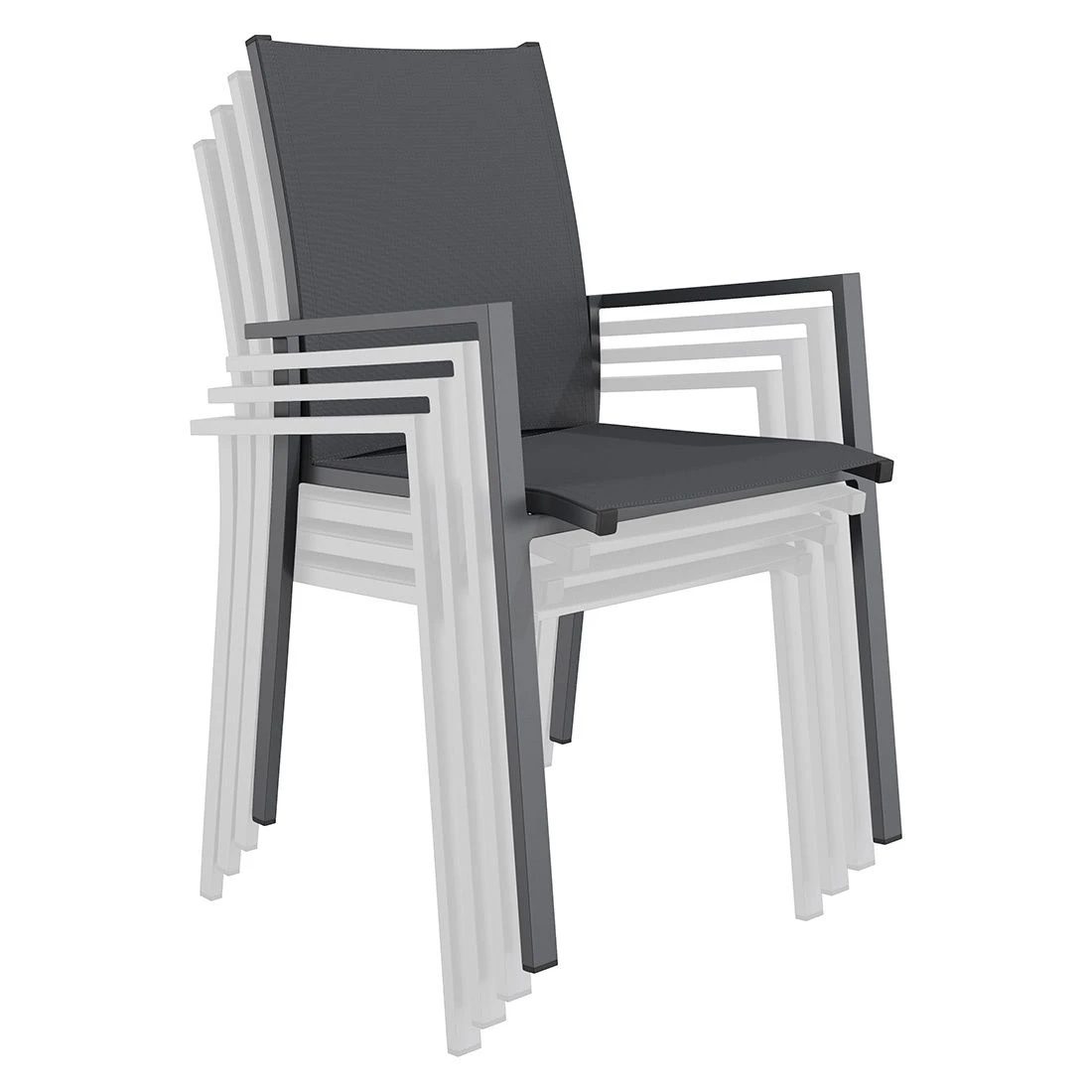 OUTLIV. Kobe Gartenmöbel-Set 5-tlg. Tisch 160x90cm Anthrazit/Zement Dunkel