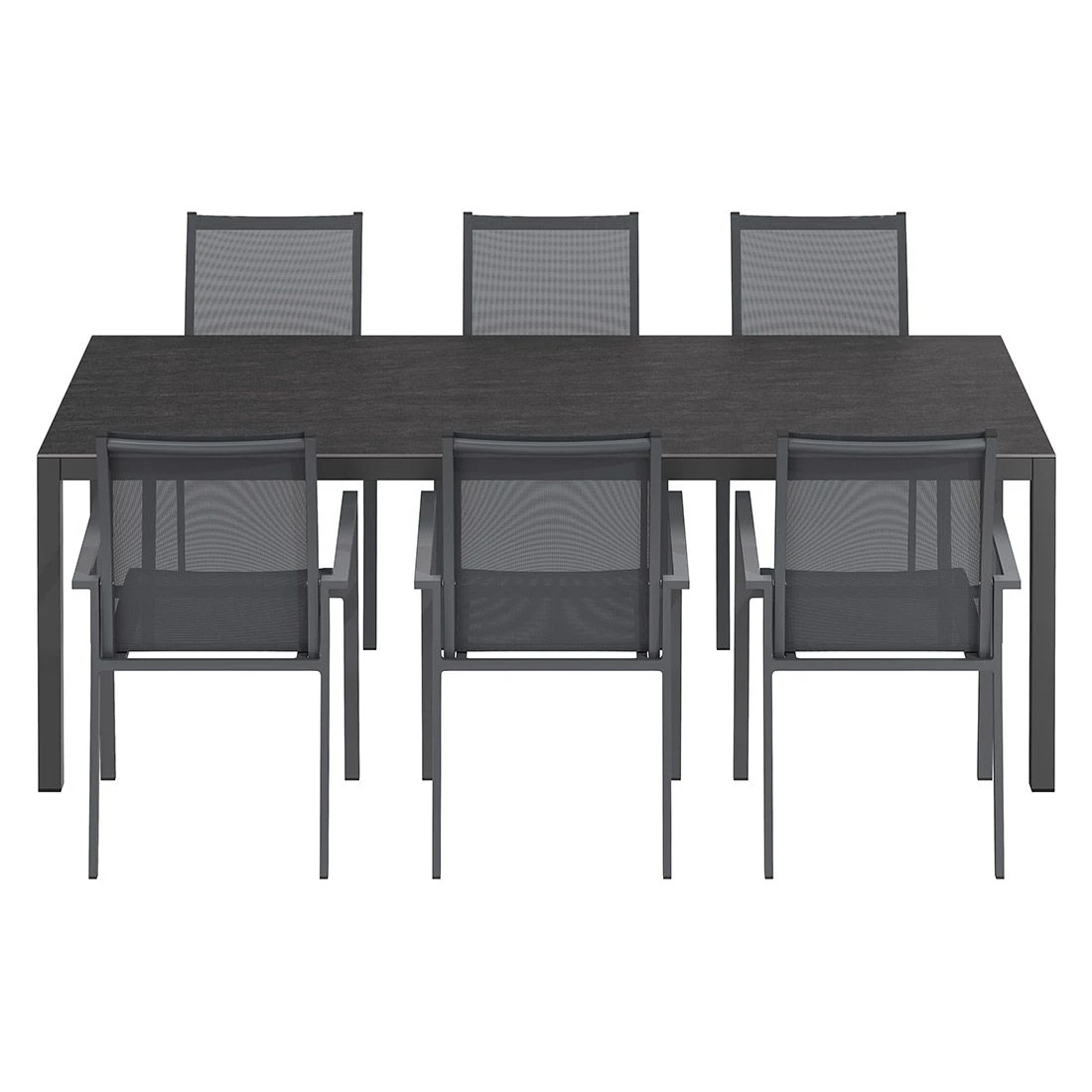OUTLIV. Kobe Gartenmöbel-Set 7-tlg. Tisch 220x100cm Anthrazit/Bromo