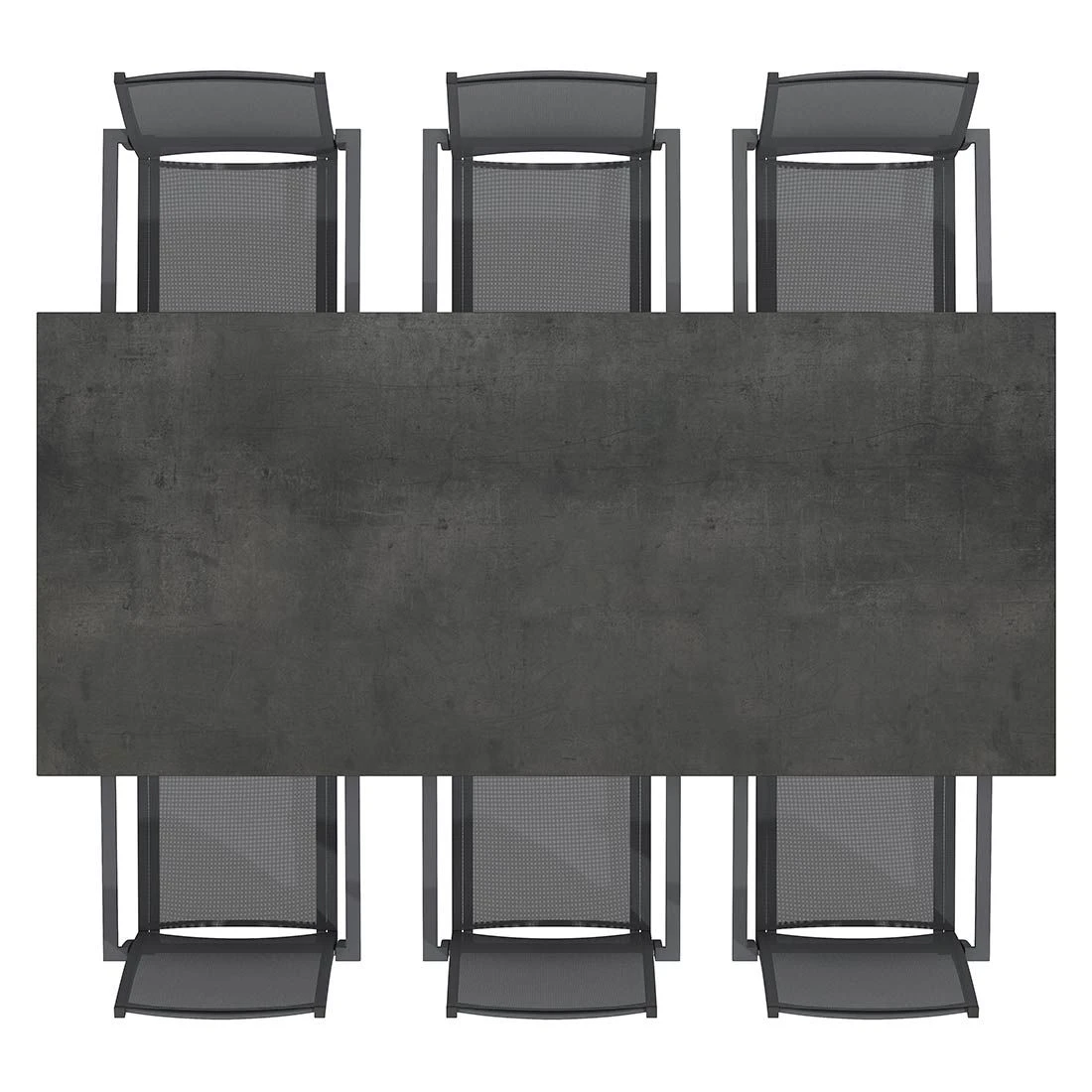 OUTLIV. Kobe Gartenmöbel-Set 7-tlg. Tisch 220x100cm Anthrazit/Zement Dunkel