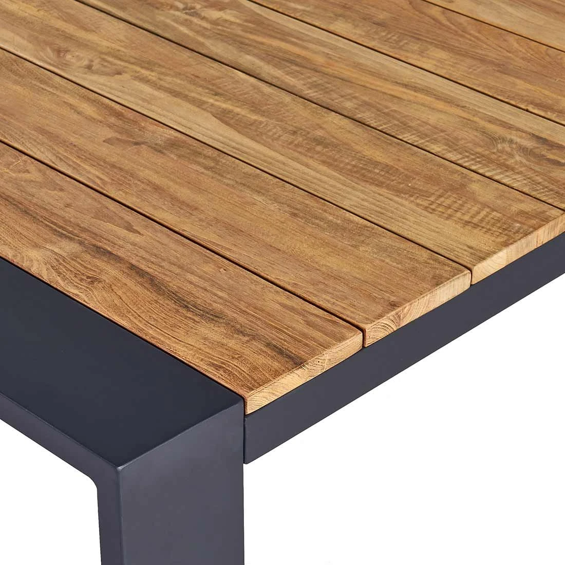 OUTLIV. Konis Gartenmöbelset 3-tlg. Tisch 220x100cm Aluminium/Teak recycelt Charcoal/Teak Recycelt