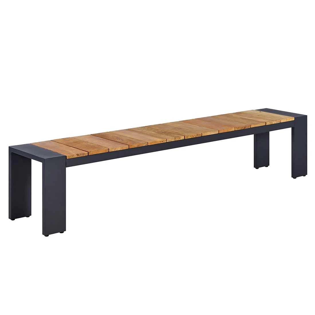 OUTLIV. Konis Gartenmöbelset 3-tlg. Tisch 220x100cm Aluminium/Teak recycelt Charcoal/Teak Recycelt