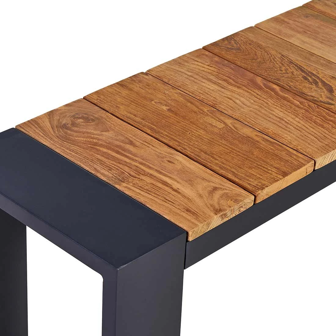 OUTLIV. Konis Gartenmöbelset 3-tlg. Tisch 220x100cm Aluminium/Teak recycelt Charcoal/Teak Recycelt