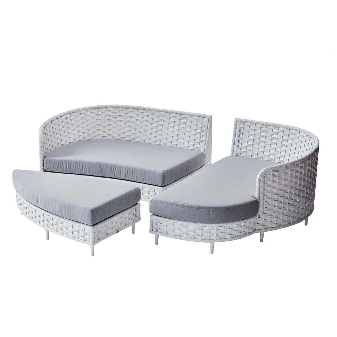 OUTLIV. Korsika Sonneninsel Geflecht Weiß/Grau