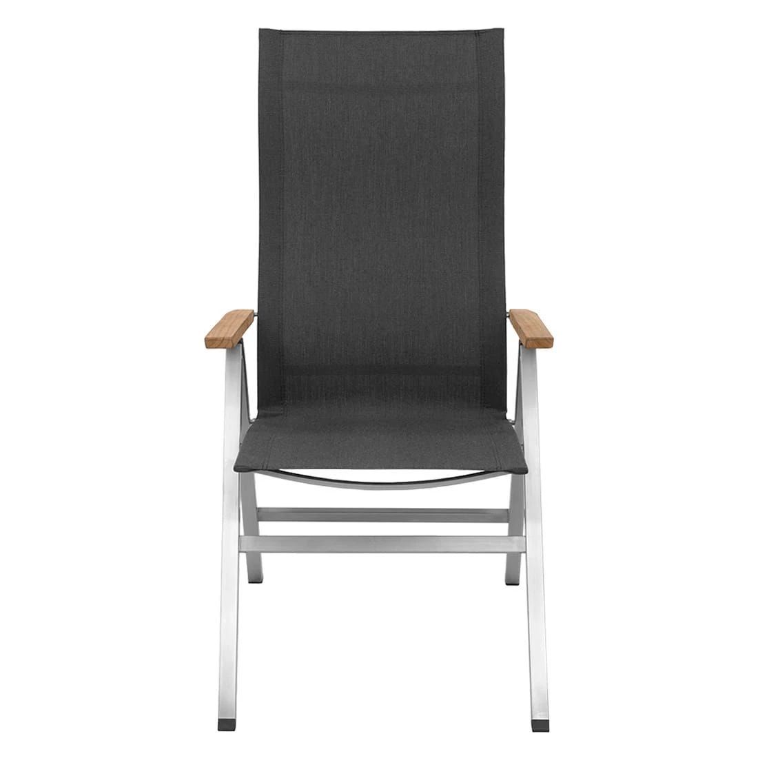 OUTLIV. Kreta Gartenmöbelset 7-tlg. Klappsessel mit Tisch 220x100cm Silber/Coal