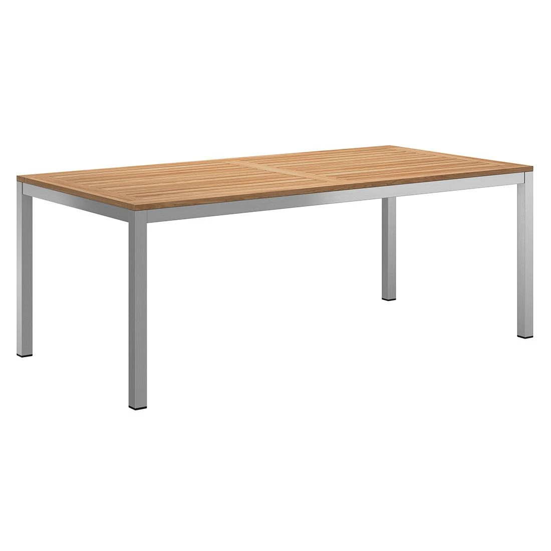 OUTLIV. Kreta Gartenmöbelset 7-tlg. Stapelsessel mit Tisch 220x100cm Silber/Coal