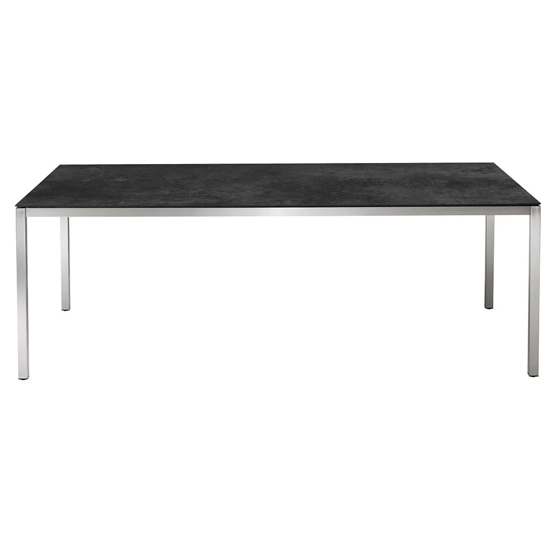 OUTLIV. Kreta Gartentisch 140x80cm Edelstahl/Keramik Silber/Concrete Coal