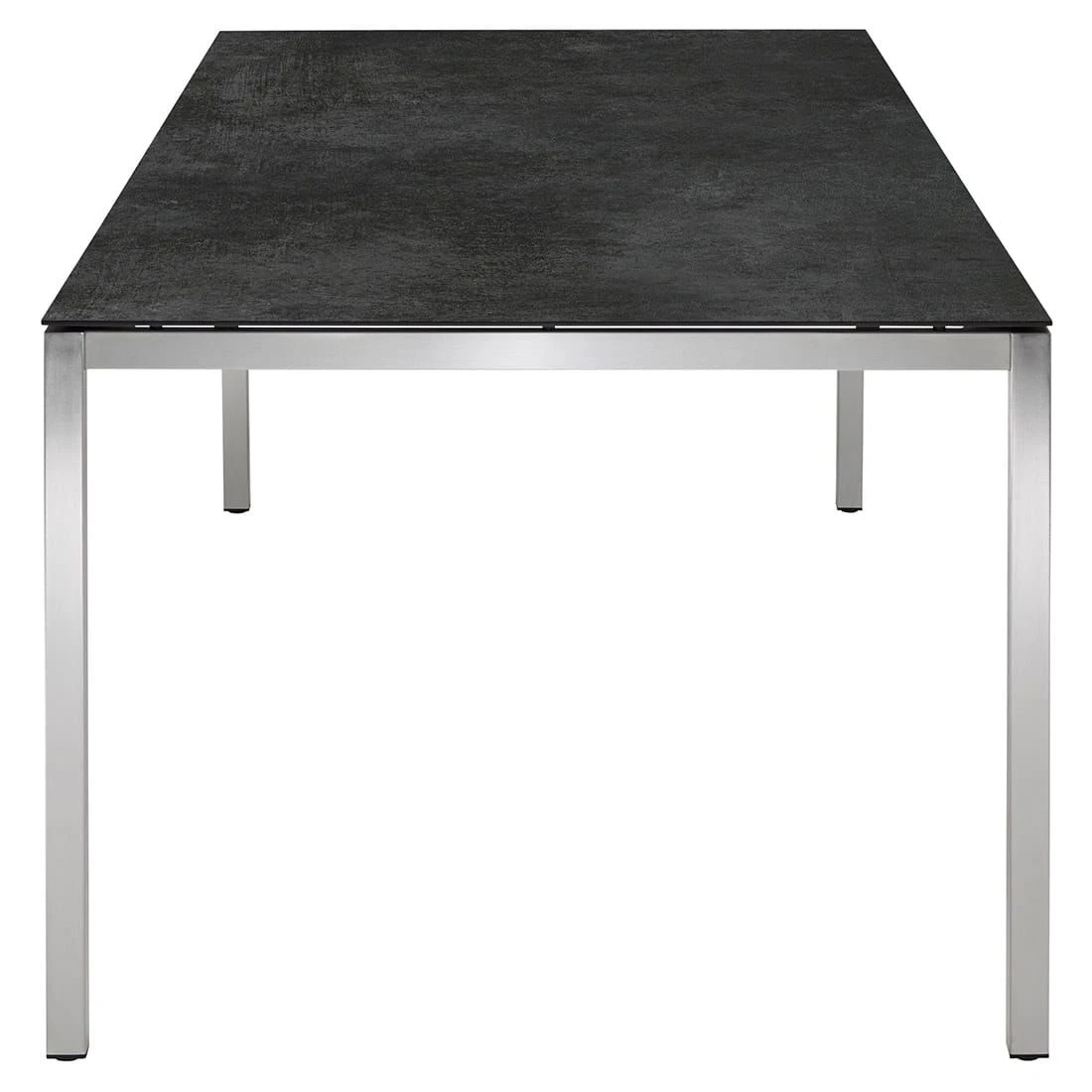 OUTLIV. Kreta Gartentisch 140x80cm Edelstahl/Keramik Silber/Concrete Coal