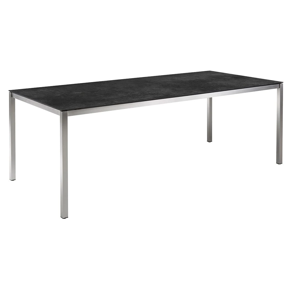 OUTLIV. Kreta Gartentisch 160x100cm Edelstahl/Keramik Silber/Concrete Coal