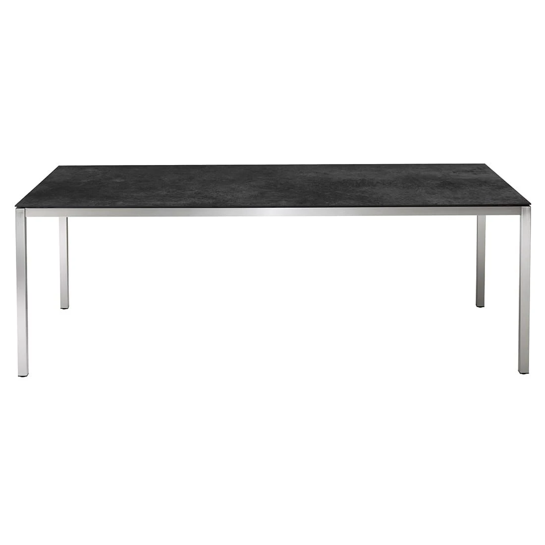 OUTLIV. Kreta Gartentisch 160x100cm Edelstahl/Keramik Silber/Concrete Coal