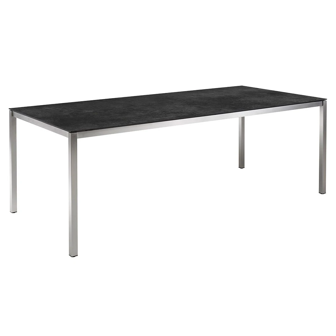 OUTLIV. Kreta Gartentisch Edelstahl/Keramik Silber/Concrete Coal