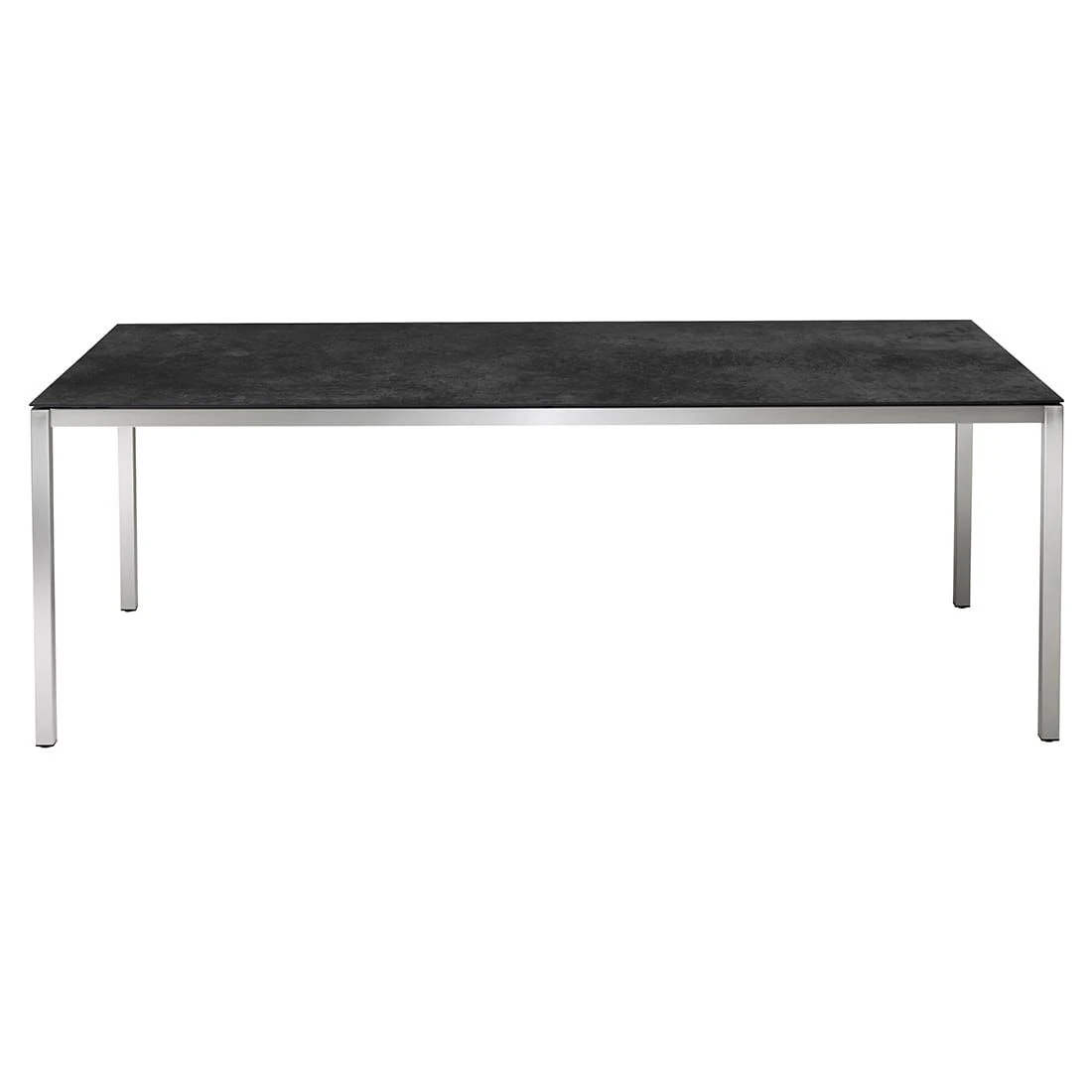 OUTLIV. Kreta Gartentisch Edelstahl/Keramik Silber/Concrete Coal