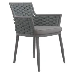 OUTLIV. Leon Diningsessel Aluminium/Rope/Olefin Anthrazit/Anthrazit-Blau-Meliert